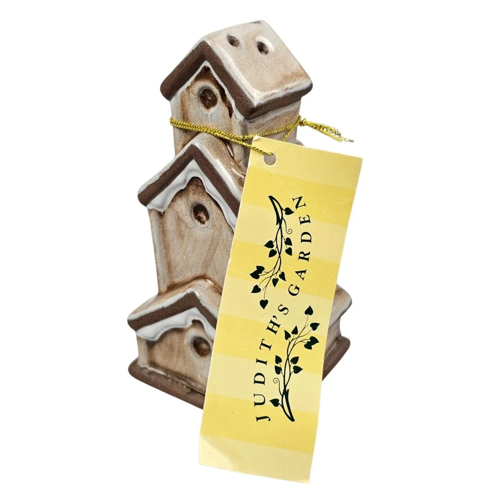 Possible Dreams‎ Judiths Garden Birdhouse Salt and Pepper Shakers 22480 2000 New